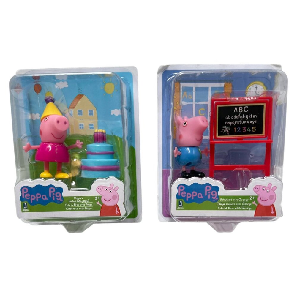 Peppa Pig Action Figures gure Lot‎ 2  School and Birthday Jazwares New
